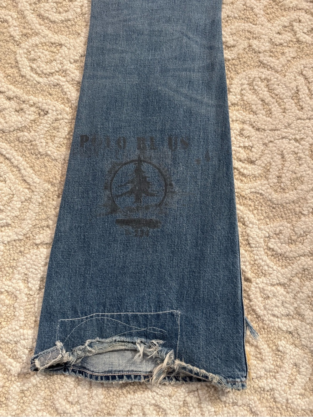 Women’s Distressed Patchwork Blue Jeans - Picture 6 of 11